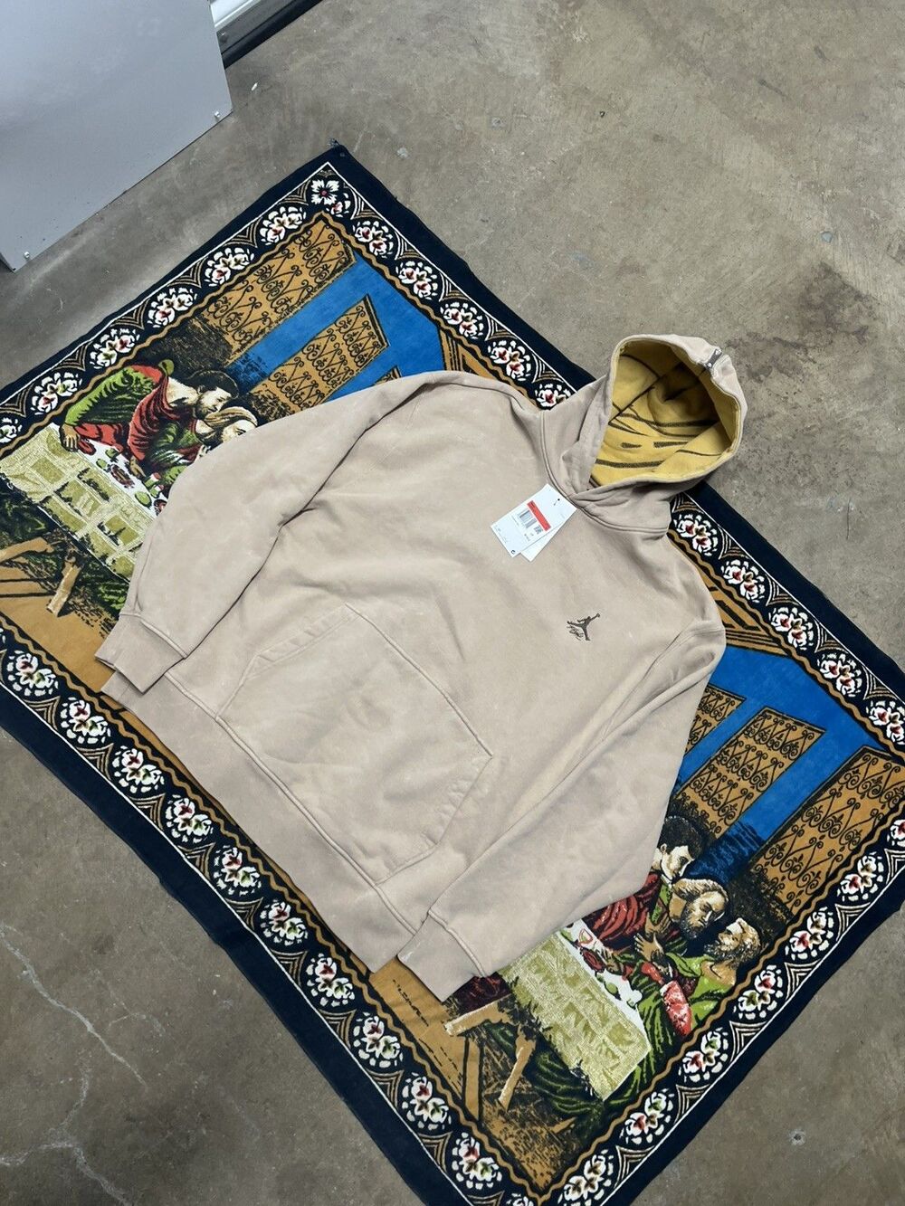 Nike Jordan Flight Heritage Hoodie Desert/Gold DV7561-277 Men Pullover Sz L NWT - Picture 2 of 10